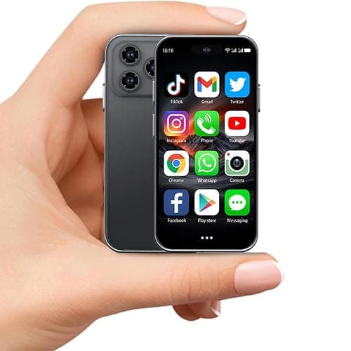 Pdfbenli Mini Phone for Kids, 3GB+32GB, 3.7 HD Touchscreen, Mini Smartphone with Call/Video/WiFi, GPS, Face ID, Dual SIM, Android 10.0, Unlocked Mini Cell Phone for Backup Birthday Gifts (Black) - Image 1