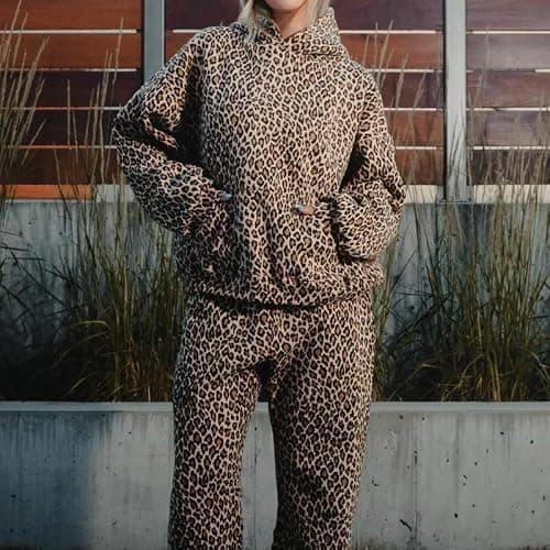 Ckuea Y2k Cheetah Print Hoodie Pullover Vintage Leopard Print Hoodie Aesthetic Sweatshirt Trendy Graphic Streetwear Hoodies thumbnail 2