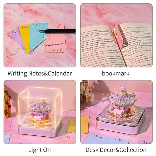 RSLIPIN 3D Memo Pad Time Piece Calendar 2026,3D Art Calendar 2026 Creative Paper Sculpture Carousel Rip Away Calendar Notes thumbnail 6