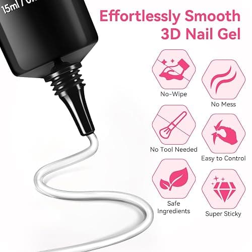 Makartt 3D Gel Nail Art & Chrome Nail Powder Kit: 15g Sculpting Gel for Nail Art DIY No wipe 3D Molding and Metallic Chrome Powder Set for Decoration Manicure Pedicure Use thumbnail 4