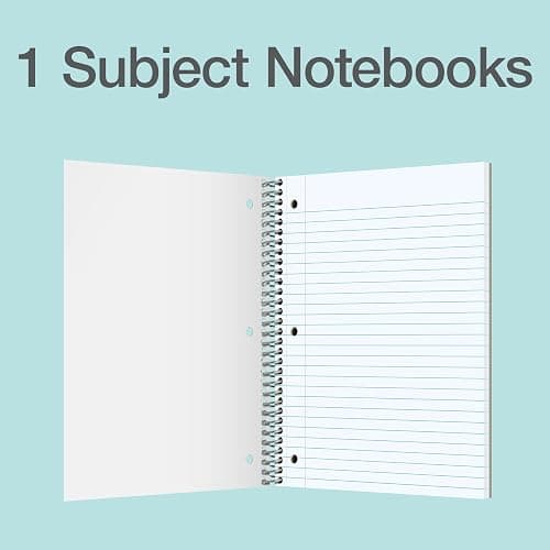 Oxford Spiral Notebooks, 5 Pack, Wide Rule, 70 Sheets, Pastel Covers thumbnail 4