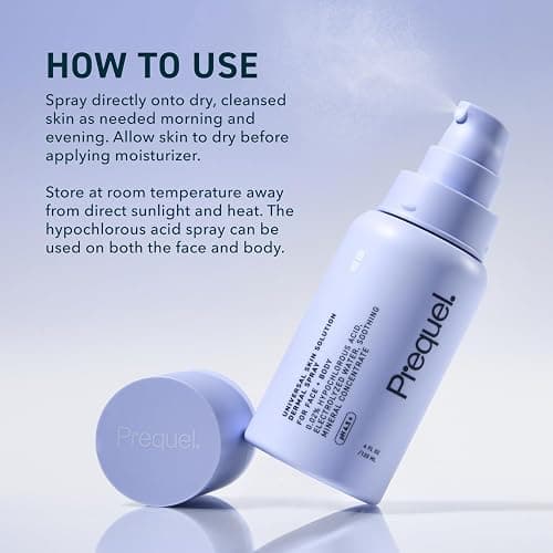Prequel Skin Universal Skin Solution Hypochlorous Acid Spray for Face and Body. Fine Mist HOCL Facial Cleanser and Dermal Spray with Minerals & Electrolyzed Water - pH-Stabilized Care. 4oz thumbnail 7