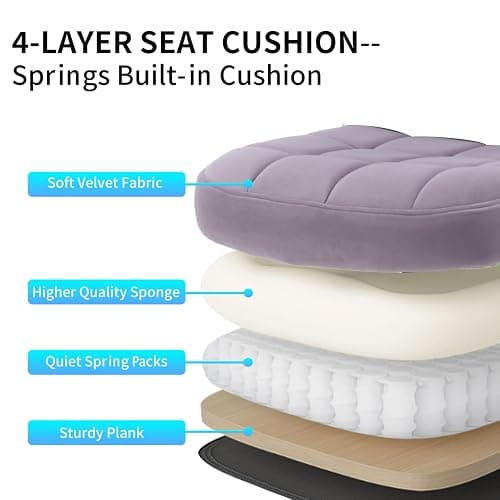 REFICCER High Back Fabric Office Chair Purple, Velvet Executive Desk Chairs with Flip-Up Arms, Ergonomic Office Chairs with Lumbar Support, Upholstered Home Computer Swivel Chair with Wheels thumbnail 6