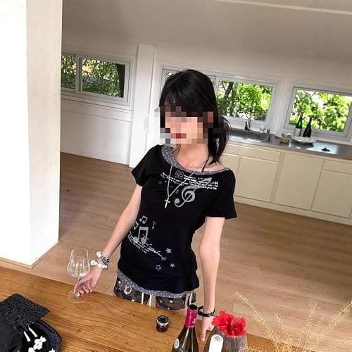 Gyaru T-Shirt Harajuku Tops Jfashion Shoujo Girl Clothes Casual Cutecore Y2K Tenshi Kawaii Outfit thumbnail 5