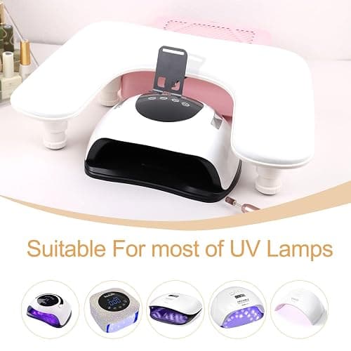 Arm Rest for Nails Tech with Adjustable Base,U shaped Comfortable Manicure Nail Hand Rest Stand Pillow Cushion for Acrylic Nail Art Tech(White) thumbnail 6