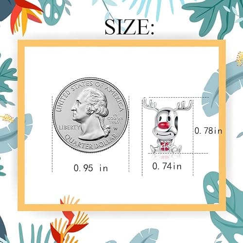 OutstandLong Christmas Holiday Season Charms for Pandora Bracelets Snowflake Santa Claus Home Moose Tree Candy Cane Snow Globe thumbnail 2