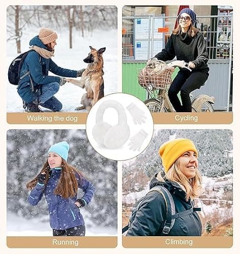 YSense Ear Muffs for Winter Women Foldable Fluffy Cute Earmuffs Cold Weather Ear Warmers Faux Fur Adjustable Headband thumbnail 6