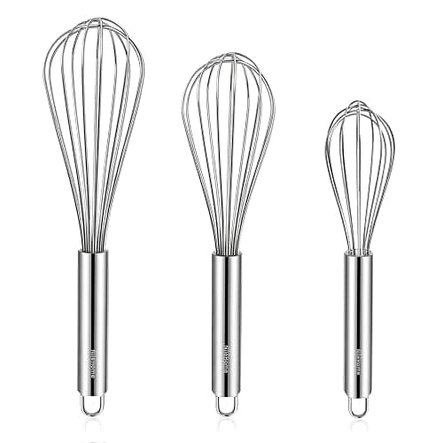 NileHome Stainless Steel Whisk Set 8" 10" 12" Kitchen Whisk Balloon Whisk Kitchen Wisk Wire Whisks for Cooking, Whisking, Blending, Beating, Stirring-3 Pack… - Image 1