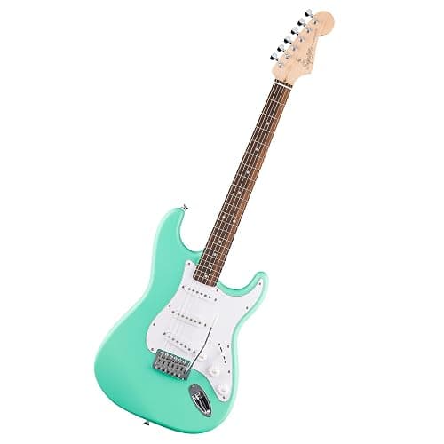 Fender Squier Debut Series Stratocaster Electric Guitar, Beginner Guitar, 2-Year Warranty, Includes Free Lessons, Sea Foam Green with Satin Urethane Finish - Image 1