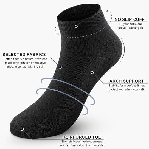 CHARKING 8 Pairs Ankle Socks for Women - Non Slip Cotton No Show Low Cut Casual Socks thumbnail 4
