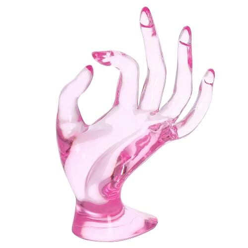 Maxsirui Hand Form Ring Holder Jewelry Display Organization Rack Bracelet Ring Watch Stand Support Aesthetic Y2k Room Decor (Pink) thumbnail 10