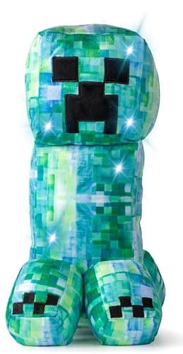 Jay Franco Minecraft Charged Up Creeper Pillow Buddy - Light up Plush - Super Soft Polyester Microfiber Character Pillow with LED Lights, 16 Inches - Image 1