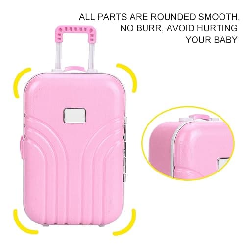 Pongnas Baby Suitcase Play Toy, Cute Mini Travel Suitcase Box Plastic Rolling Mini Luggage Box Play Accessoriespiece 15.5 x 10.5 x 7cm () thumbnail 4