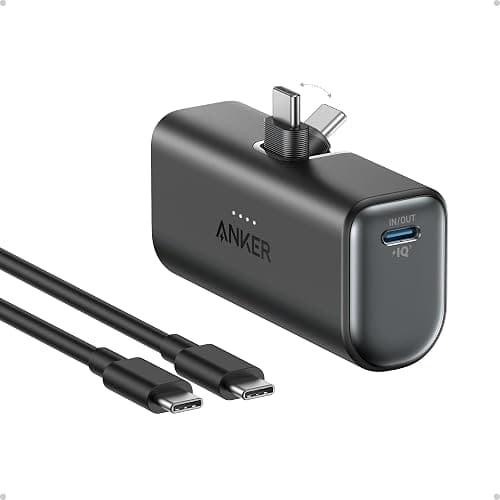 Anker Nano Power Bank,5,000mAh Portable Charger, Built-in USB-C Connector | 5,000mAh 22.5W Portable Charger for iPhone 17 / 16 / 15 Series, Galaxy S23 / S22 Series, iPad Pro / Air, AirPods, and More - Image 1