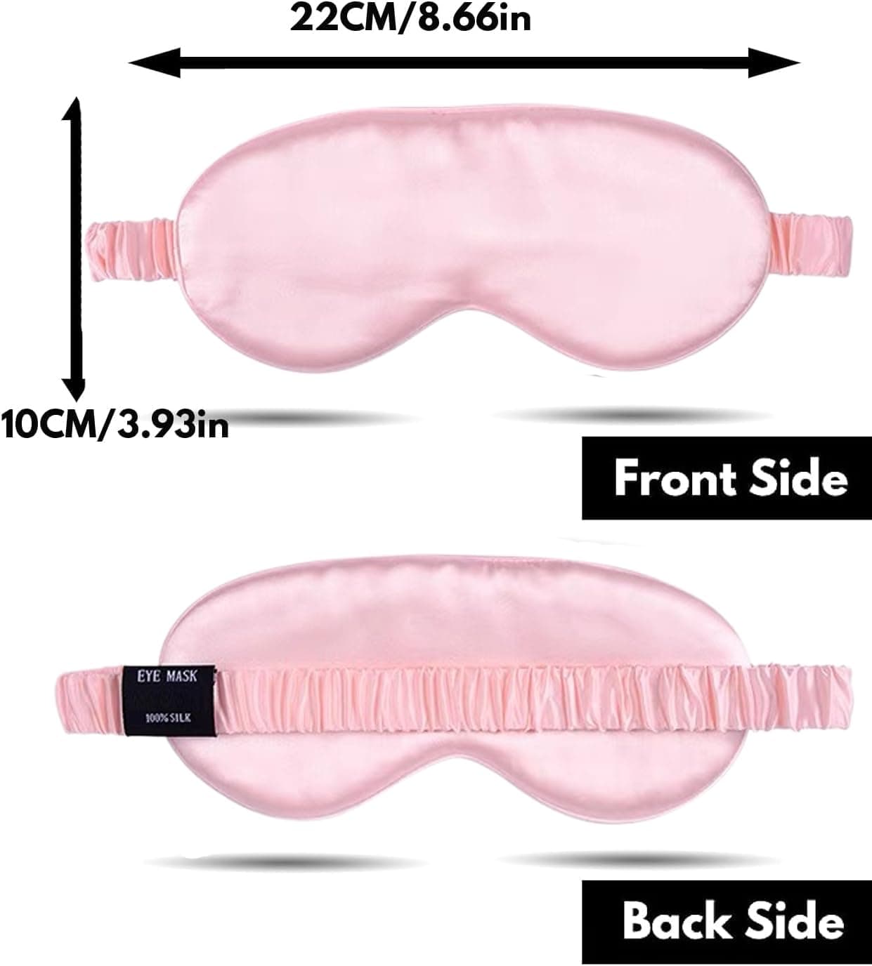 Eye Mask,100% Mulberry High-end Pure Silk Sleep Mask with Gift Box, H HOME-MART Luxuriously Padded Silk Eye Sleeping Mask Silk Eye Mask Comfortable Soft Silk Sleep Masks for Men Women Traveling - Pink thumbnail 3