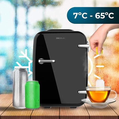 Cecotec Mini-Kühlschrank Bolero MiniCooling 4L Havanna Black, Betrieb mit 12V-220V, Kompatibel mit Auto und Wohnwagen, Kühl- und Heizfunktion, Temperaturbereich 5-65º, Einfacher Transport. thumbnail 8