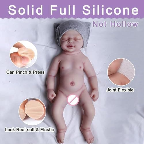 SERENDOLL 18.5 inch Realistic Full Silicone Baby Doll Can Drink Water, Lifelike Reborn Baby Dolls, Toy, and Collectible Bald Boy (Drinkable Boy) thumbnail 8
