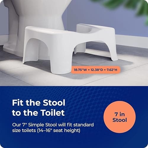 Squatty Potty Simple Curve Bathroom Toilet Stool 7" White thumbnail 6