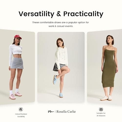 Rosella Carlie Womens Sneakers - Women's Fashion Sneakers with Removable Insole - Stylish and Lightweight Spring Shoes for Women Casual Non-Slip Lace-Up Walking Footwear thumbnail 6