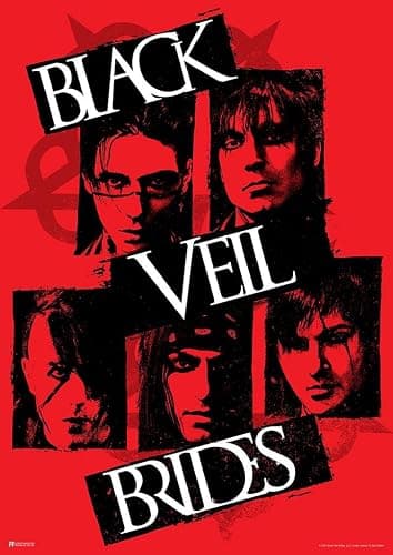 Black Veil Brides Poster Black and Red Music Andy Biersack Black Veil Brides Merch BVB Band Merch Fallen Angels Black Veil Brides Merchandise Indie Bedroom Decor Cool Wall Art Print Poster 16x24 - Image 1