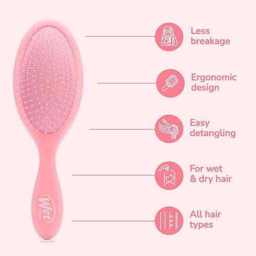 Wet Brush Original Detangler, Pink Drink (Summer Quencher), Ultra-Soft IntelliFlex Bristles Glide Through Tangles, Detangling Hair Brush (Wet & Dry), Women & Men, Limited Edition thumbnail 5
