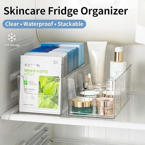 Imakmasion Face Mask Organizer, 4-Compartment Clear Plastic Sheet Mask Holder & Makeup Palette Storage, Vanity Storage Bin for Bathroom Counter, Cosmetic Organizer for Skincare, Eyeshadow & Brushes thumbnail 8