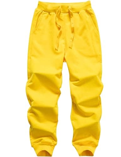 WIYOSHY Kids' Solid Color Drawstring Cotton Sweatpants Jogger Pants for Boys & Girls - Image 1