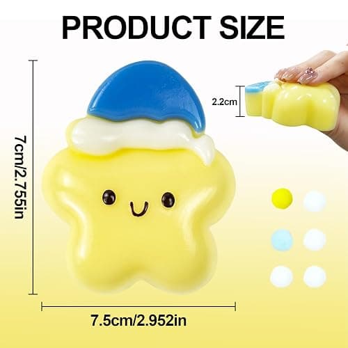 Taba Squishy Star, Silicone Squeeze Toy for Stress Relief, Cute Kawaii Squeeze Toys for Adults & Kid, Stress Relief Toys, Birthday Party, Anniversary, Holiday Stress-Relieving Gift thumbnail 2