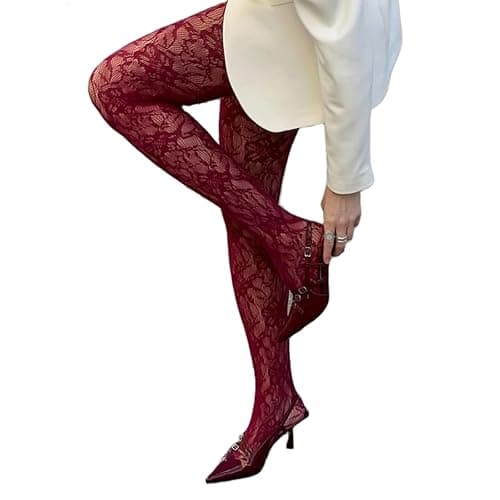 Red Lace Tights - Image 1