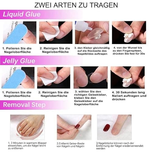 MouyouGlow Press on Nails Kurz,Almond Schwarz Glitzer French 3D Gold Sterne Blumen Floral Design Mandel Y2k Fake Nails,Black Tips Star Bling INS Sweet Künstliche Fingernägel thumbnail 5