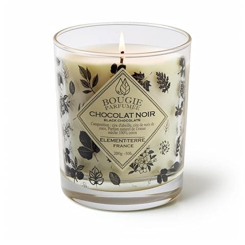 Bougie Parfumée 200 Grammes, 50 Heures Parfum Chocolat Noir thumbnail 2