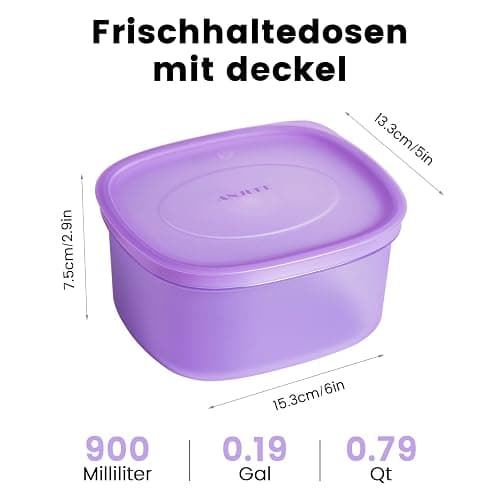 ANJUKE Meal Prep Boxen, 7 Stück Wiederverwendbare Frischhaltedosen mit Deckel, Geschirrspüler, Mikrowelle und Kühlschrank Freundlich, BPA-Freie, Auslaufsicher (900ml) thumbnail 3