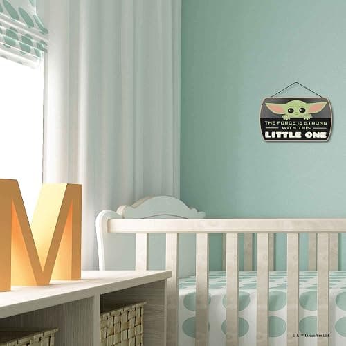 Disney Star Wars: The Mandalorian Baby Yoda Force is Strong With This Little One Hanging Wood Wall Decor - Grogu, The Child thumbnail 2