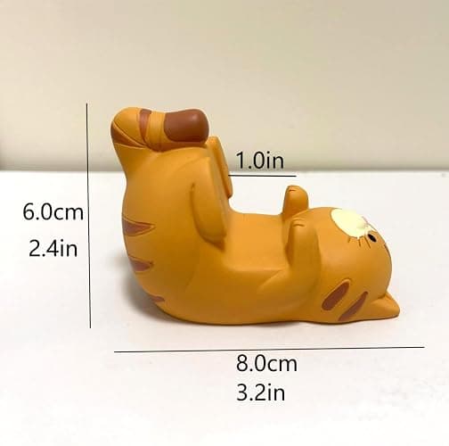 Eysinyge Resin Cat Figurine Phone Stand - Sturdy Design to Hold Smartphones Without Tipping, Cute Phone Holder Gift for Cat Lovers, Desk Decor Accessory 5.7 oz 3.3 x 2.3 x 2.0 in thumbnail 6