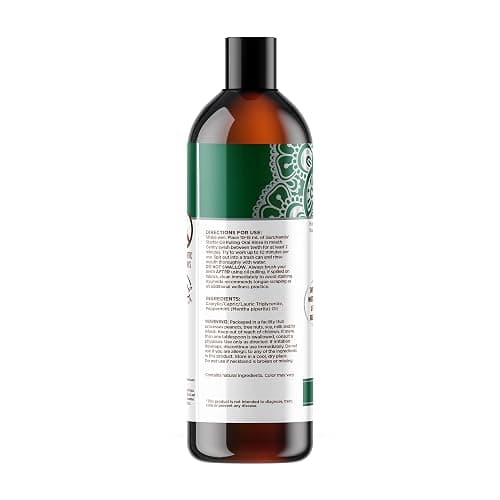 GuruNanda Starter Pulling Oil Mouthwash for Natural Teeth Whitening, Coconut and Peppermint Oil for Fresh Breath & Happy Gums, Alcohol-Free, 8 Oz thumbnail 8