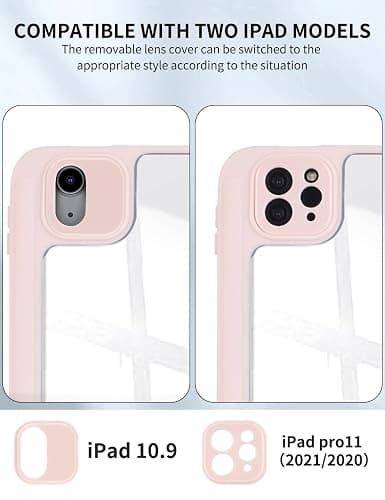 Vozehui Cherry Bowknot Case for iPad Air 11 Inch Case M3 2025/M2 2024/iPad Air 5 2022/ Air4 2020 10.9 Inch with Clear Back Shell w/Pencil Holder,Tri-fold Stand Protective Cover w/Auto Sleep Wake thumbnail 3