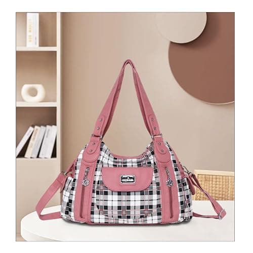 Angel Kiss Purses for Women, Large Shoulder Bag Hobo Tote Purse Mutipocket Faux Leather Satchel Hobo Purse thumbnail 3