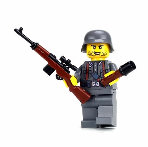 Battle Brick 1.6 Inches Tall G43 WW2 German Soldier Custom Minifigure | Genuine Military Minifig | Printed in USA | Great Gift for Teen to Adult AFOL - Image 1