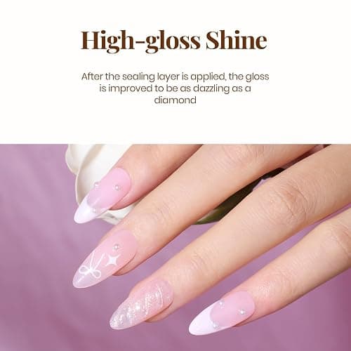 beetles Gel Polish No Wipe Gel Top Coat - Clear Color Top Coat Gel Nail Polish Shine Finish and Long Lasting, Soak Off Nail Lamp, 15ml Christmas Nails Gifts for Girls thumbnail 6