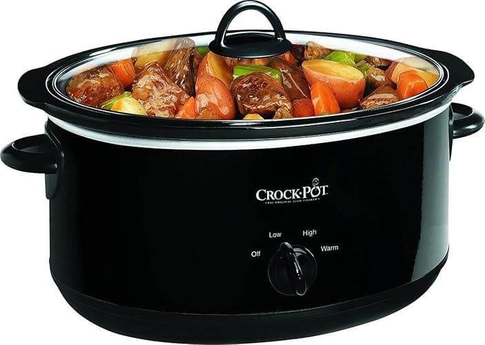 Crock-Pot 8-Quart Manual Slow Cooker, XL Family Size Serves 10+ People, Removable Stoneware with Warming Setting, Dishwasher Safe for Easy Cleanup, Black - Image 1