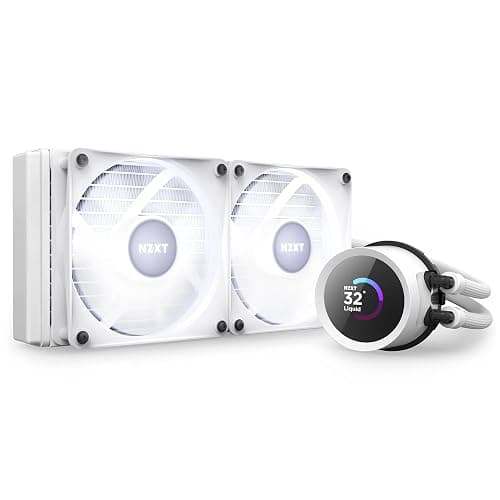 NZXT Kraken 240 RGB - 240mm AIO CPU Liquid Cooler - RL-KR240-W1 - Customizable 1.54" Square LCD Display for Images, Performance Metrics - High-Performance Pump - White thumbnail 4