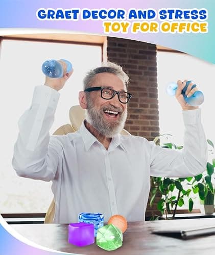 4Pcs Large Ice Cube Squishy and Diamond Stress Balls Toys Set for Kids Adults, Square Slow Rise Sugar Sensory Fidget Toy for Autism ADHD Boys Girls Classroom Office and Trip Stress Relief Squeeze Cube thumbnail 5