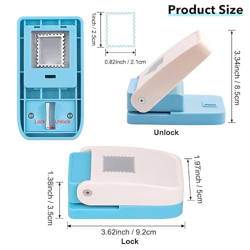 Stamp Puncher, Stamp Punch, Postage Stamps Punch, 1X0.8inch Rectangular Stamps Cutout Punches, Lever Paper Punches for Crafting, Square Craft Hole Puncher for Paper Crafts DIY Scrapbooking Journaling thumbnail 3