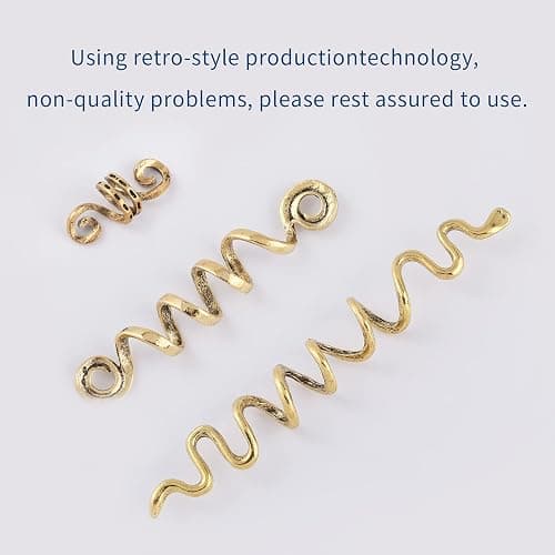 FRDTLUTHW 6 Pcs Hair Accessories Loc Hair Jewelry for Women Braids, Dreadlock Accessories Metal Hair Clips Decoration Silver(Multiple Styles)-style 2 - Color.Gold thumbnail 7