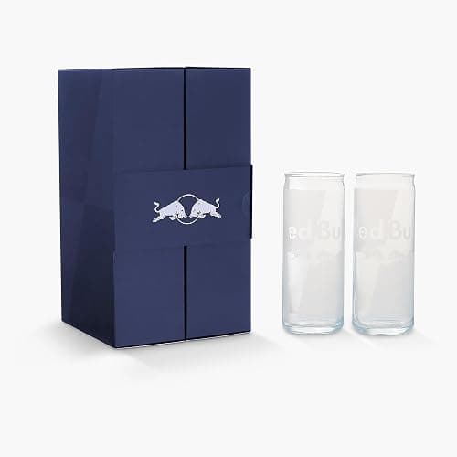 Red Bull Doppelpack Glas, Gläser im Dosen-Design, Merch Geschenkset (2x für 220 ml) - Image 1