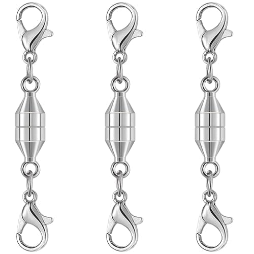 Magnetic Necklace Clasps and Closures,925 Silver Magnetic Clasp Converter, Jewelry Making Supplies, Chain Extender Connector (3silvery) - Image 1
