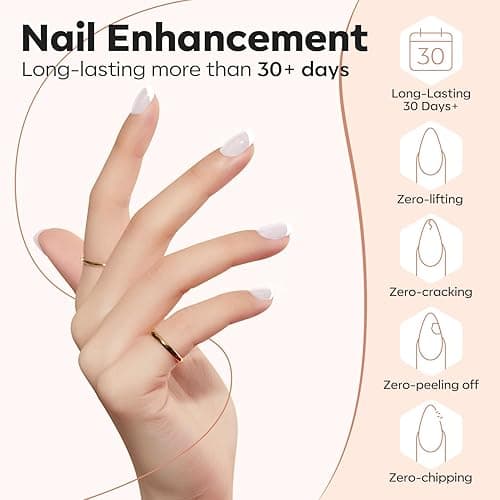 modelones Builder Nail Gel, Milky White Builder for Nail Thickening, 8-in-One LED Lamp Cured Strengthener Hard Color Base Extension Glue Gel Polish in a Bottle for Home DIY Salon Women thumbnail 8