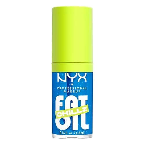 NYX Professional Makeup Fat Oil Chillz, Moisturizing, Shiny and Vegan Tinted Lip Gloss - Polar Peppermint (Sheer Blue) - Image 1