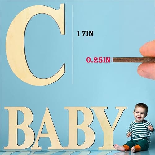 17 Inch Large Wooden Letters, Paintable Large Wood Letter for Crafts, Unfinished Blank Wood Alphabet Letter for Birthday, Parties, Wedding, Christmas Home Decoration(Letter C) thumbnail 3