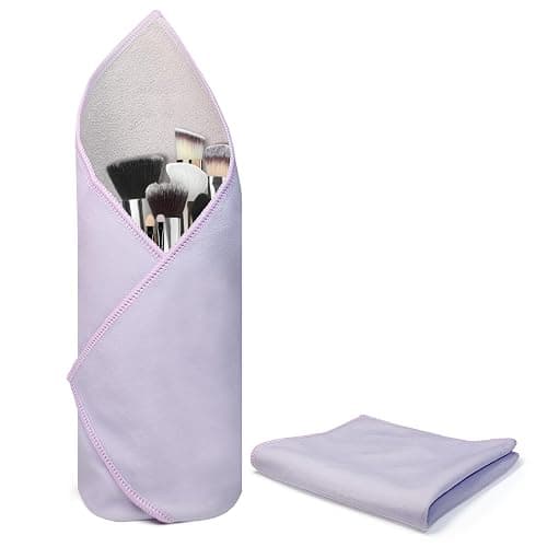 Luxmeroletta Travel Makeup Bag, 13.78x13.78 Inches Self-Adhesive Magic Cloth Cosmetic Organizer for Toiletries, Jewelry & Camera Lens, Washable Polyester Protective Pouch for Travel & Home Storage - Image 1